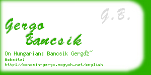 gergo bancsik business card